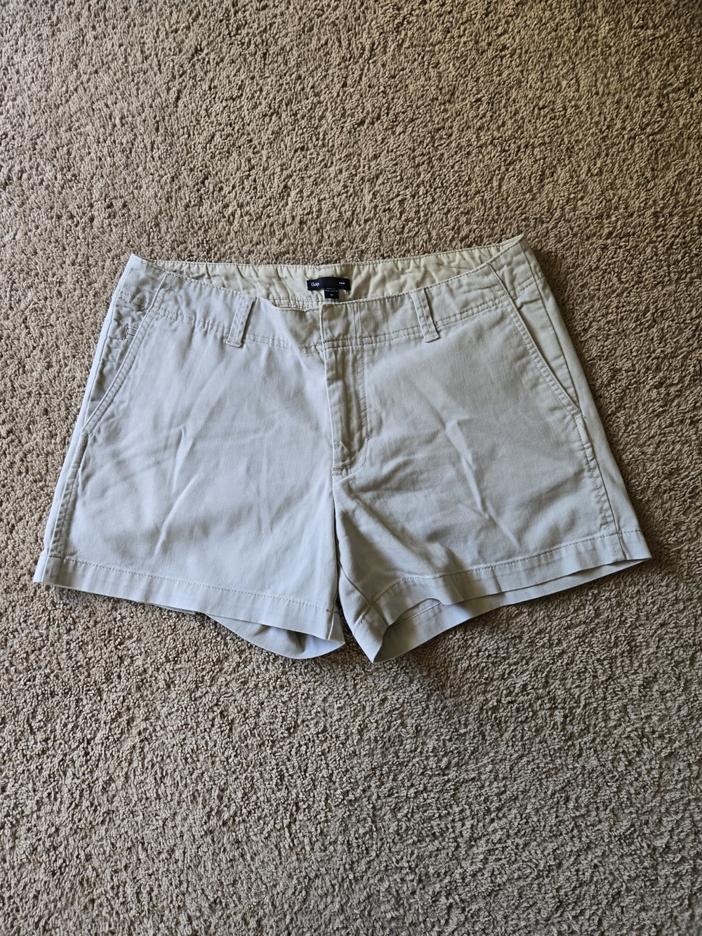 GAP Tan Khaki Mid Rise Stretch Chino Shorts Size 10